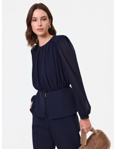 Rinascimento Studio-blouse van semi-transparante georgette