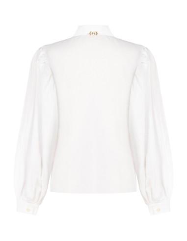 Katoenen blouse met maxi-strik en verborgen knopen Rinascimento