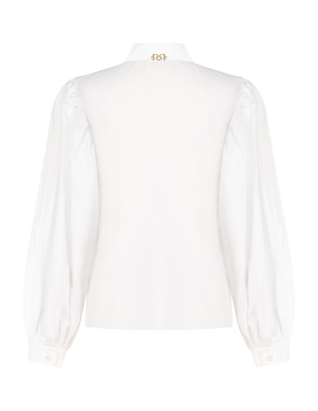 Katoenen blouse met maxi-strik en verborgen knopen Rinascimento