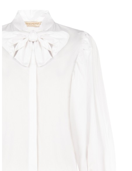 Katoenen blouse met maxi-strik en verborgen knopen Rinascimento