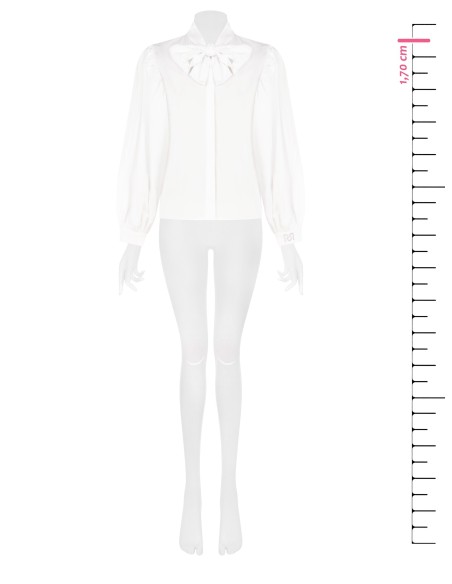 Katoenen blouse met maxi-strik en verborgen knopen Rinascimento