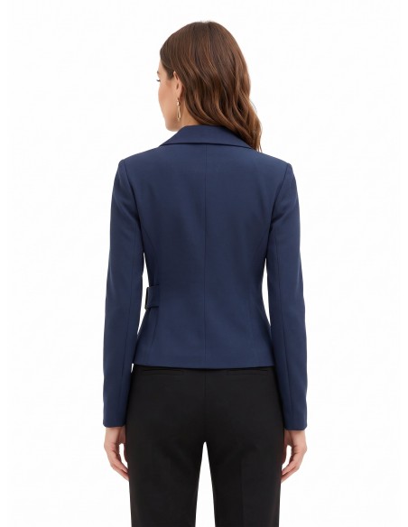 Korte getailleerde blazer van polyviscose met haaksluiting Rinascimento