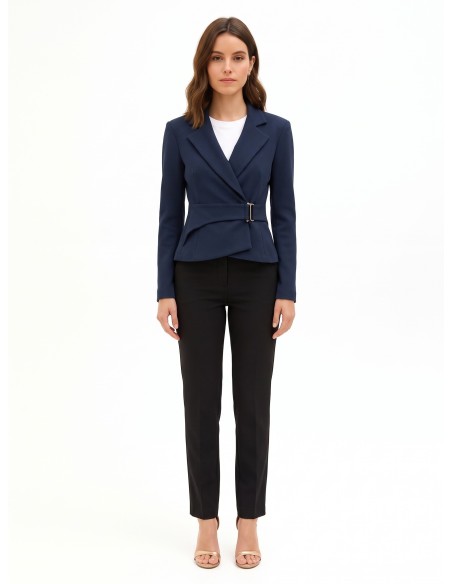 Korte getailleerde blazer van polyviscose met haaksluiting Rinascimento