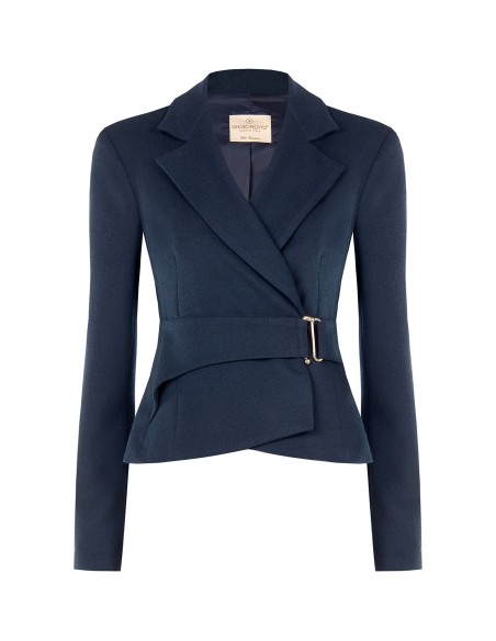 Korte getailleerde blazer van polyviscose met haaksluiting Rinascimento