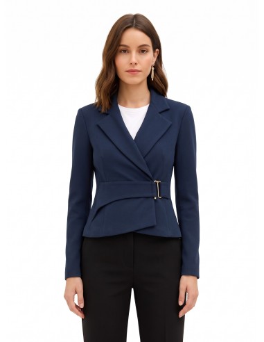 Korte getailleerde blazer van polyviscose met haaksluiting Rinascimento