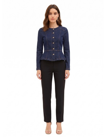 Peplumjasje van stretchdenim, zero-wash, Rinascimento