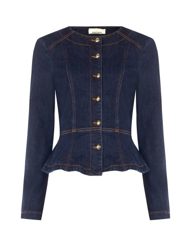 Peplumjasje van stretchdenim, zero-wash, Rinascimento