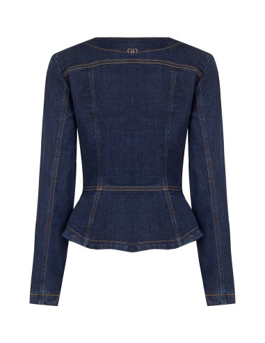Peplumjasje van stretchdenim, zero-wash, Rinascimento