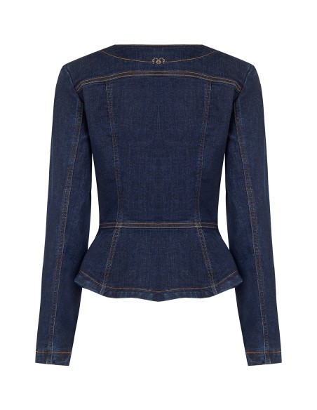 Peplumjasje van stretchdenim, zero-wash, Rinascimento