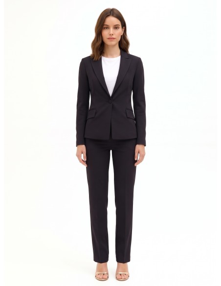 Getailleerde blazer van Milano-tricot met bijpassende knoop van Rinascimento