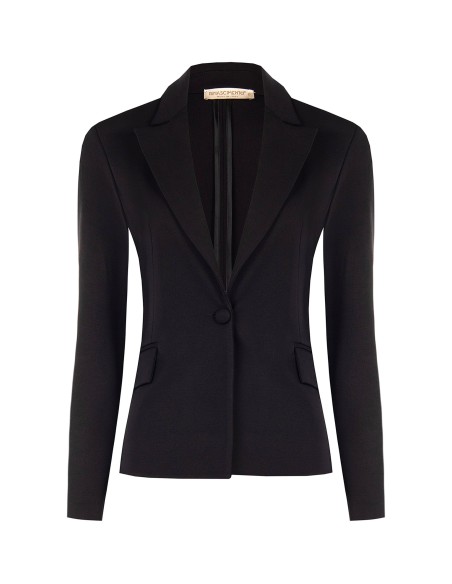 Getailleerde blazer van Milano-tricot met bijpassende knoop van Rinascimento