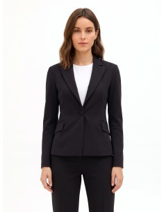 Getailleerde blazer van Milano-tricot met bijpassende knoop van Rinascimento