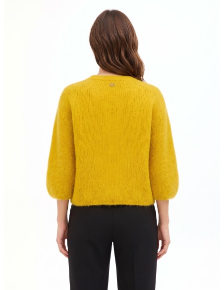 Oversized trui van een mohairmix met 3/4-mouwen van Rinascimento