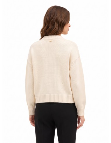 Oversized trui van een viscose-wolmix met in reliëf gebreid RR-logo van Rinascimento