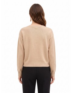 Trui van een viscose-wolmix met ruitmotief en lurex van Rinascimento 2