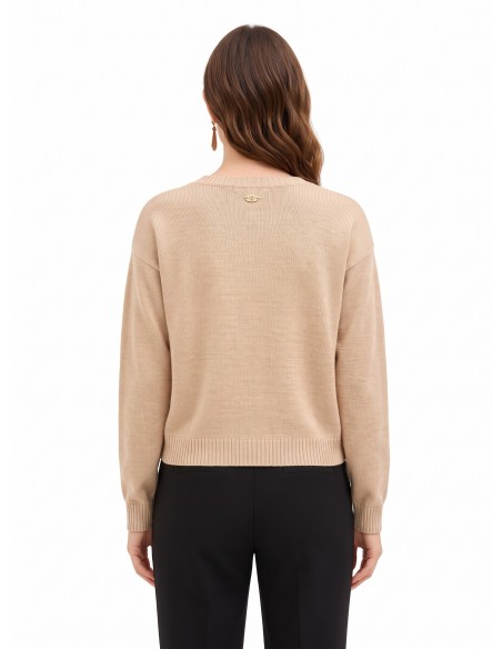 Trui van een viscose-wolmix met ruitmotief en lurex van Rinascimento