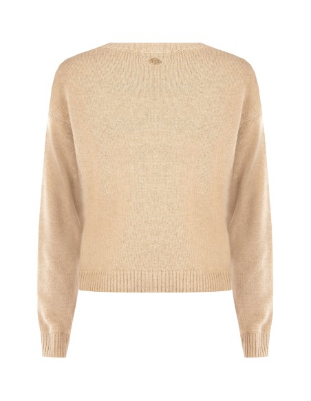 Trui van een viscose-wolmix met ruitmotief en lurex van Rinascimento