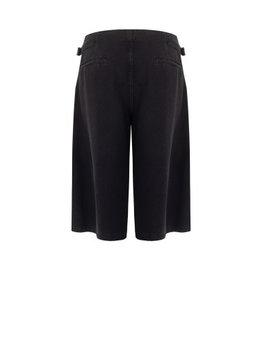 Wide leg bermudajeans met bandjes aan de zijkanten en dubbele plooien Rinascimento
