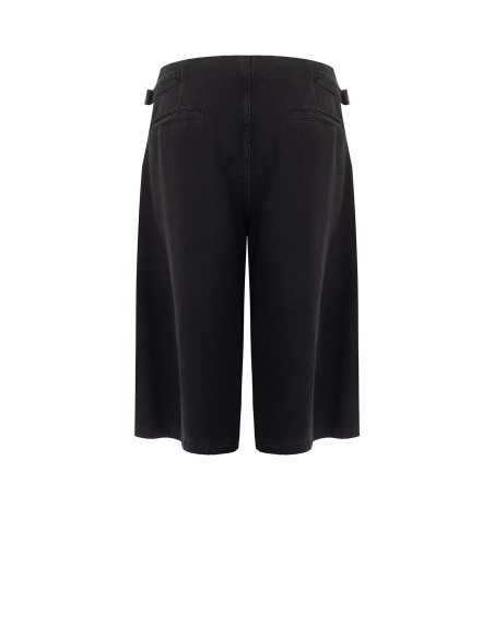 Wide leg bermudajeans met bandjes aan de zijkanten en dubbele plooien Rinascimento