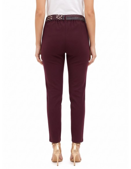 Skinnybroek van polyviscose met elastiek aan de achterkant en sjaaltje met logo Rinascimento