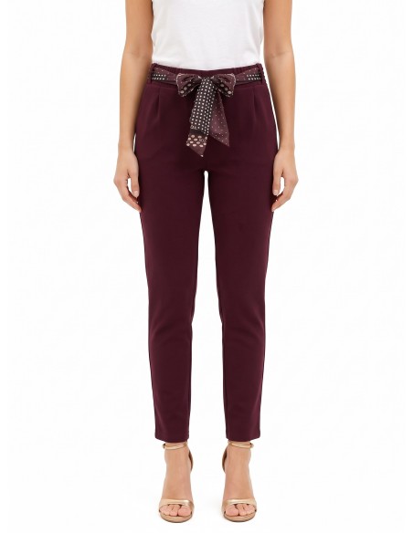 Skinnybroek van polyviscose met elastiek aan de achterkant en sjaaltje met logo Rinascimento