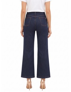 Wide leg cropped stretchjeans in Zero-wassing – Rinascimento 2