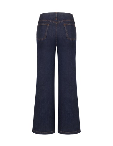 Wide leg cropped stretchjeans in Zero-wassing – Rinascimento