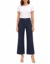 Wide leg cropped stretchjeans in Zero-wassing – Rinascimento