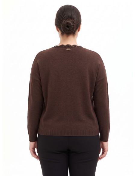 Curvy cardigan met kanten inzetstukken Rinascimento Curvy