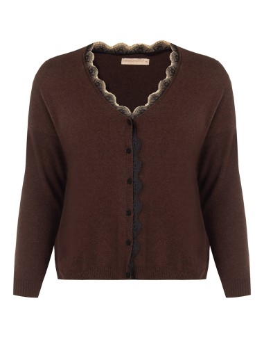 Curvy cardigan met kanten inzetstukken Rinascimento Curvy