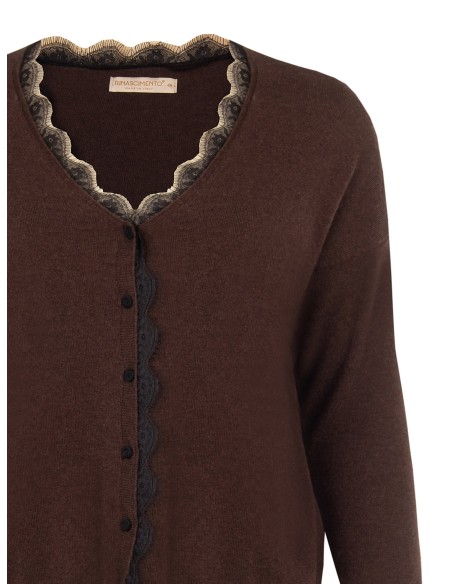 Curvy cardigan met kanten inzetstukken Rinascimento Curvy
