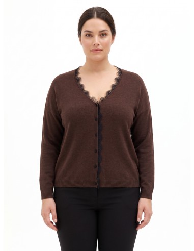 Curvy cardigan met kanten inzetstukken Rinascimento Curvy