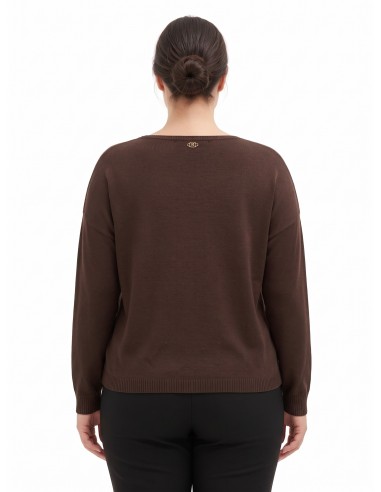 Ruime curvy trui met boothals Rinascimento Curvy