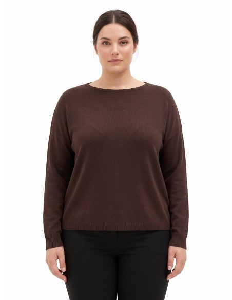 Ruime curvy trui met boothals Rinascimento Curvy