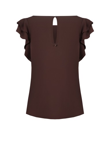 Vloeiende blouse van mat satijn met volantmouwen Rinascimento