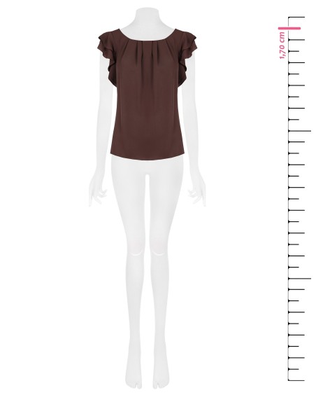 Vloeiende blouse van mat satijn met volantmouwen Rinascimento