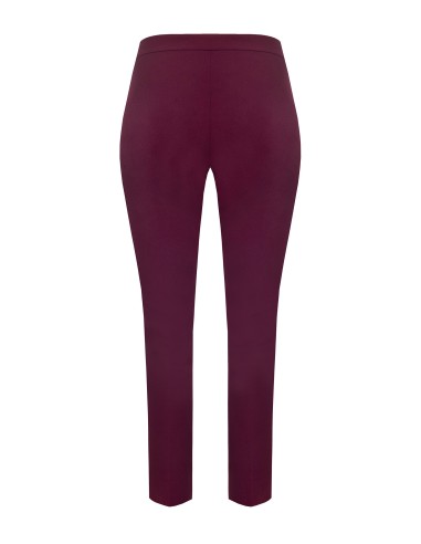 Rechte curvybroek van scuba-crêpe met sierdetail van kettingen en parel – Rinascimento Curvy