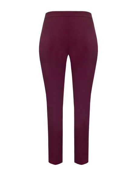 Rechte curvybroek van scuba-crêpe met sierdetail van kettingen en parel – Rinascimento Curvy