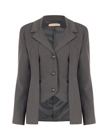 Blazerjack van polyester-viscose met 2-in-1-effect: jasje en gilet van Rinascimento