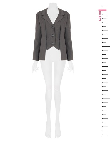 Blazerjack van polyester-viscose met 2-in-1-effect: jasje en gilet van Rinascimento