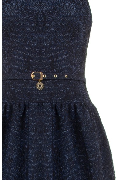 Midi-jurk van jacquardstof met reliëf en lurex, met klokkende rok Rinascimento
