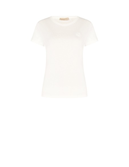 Regular T-shirt van katoen met geborduurd Rinascimento-logo