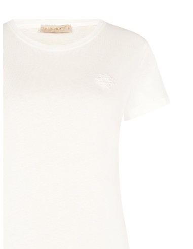 Regular T-shirt van katoen met geborduurd Rinascimento-logo