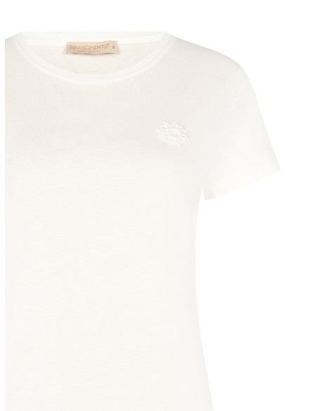 Regular T-shirt van katoen met geborduurd Rinascimento-logo
