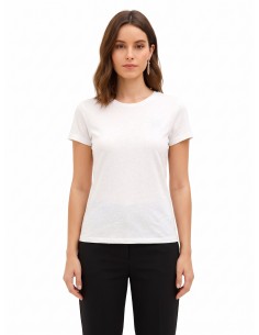 Regular T-shirt van katoen met geborduurd Rinascimento-logo