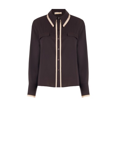 Matte satijnen blouse met contrasterende details Rinascimento