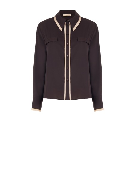 Matte satijnen blouse met contrasterende details Rinascimento