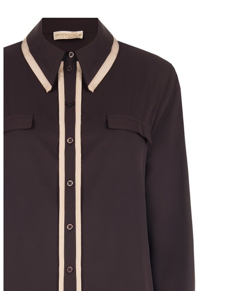 Matte satijnen blouse met contrasterende details Rinascimento