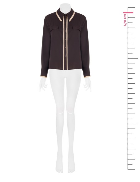 Matte satijnen blouse met contrasterende details Rinascimento