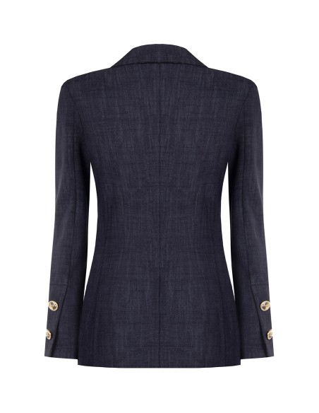 Blazer van Milano-tricot met Rinascimento-logoknopen